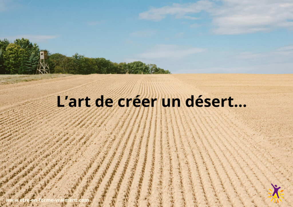 L'art de créer un désert... allons-nous continuer le chemin vers la désertification?